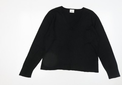 NEXT Petite Damenpullover schwarz V-Ausschnitt Acryl Größe 16