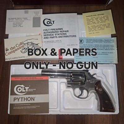 Original 80s 90s Colt Python Maroon Box Styrofoam Manual Paperwork BSTS I3061 
