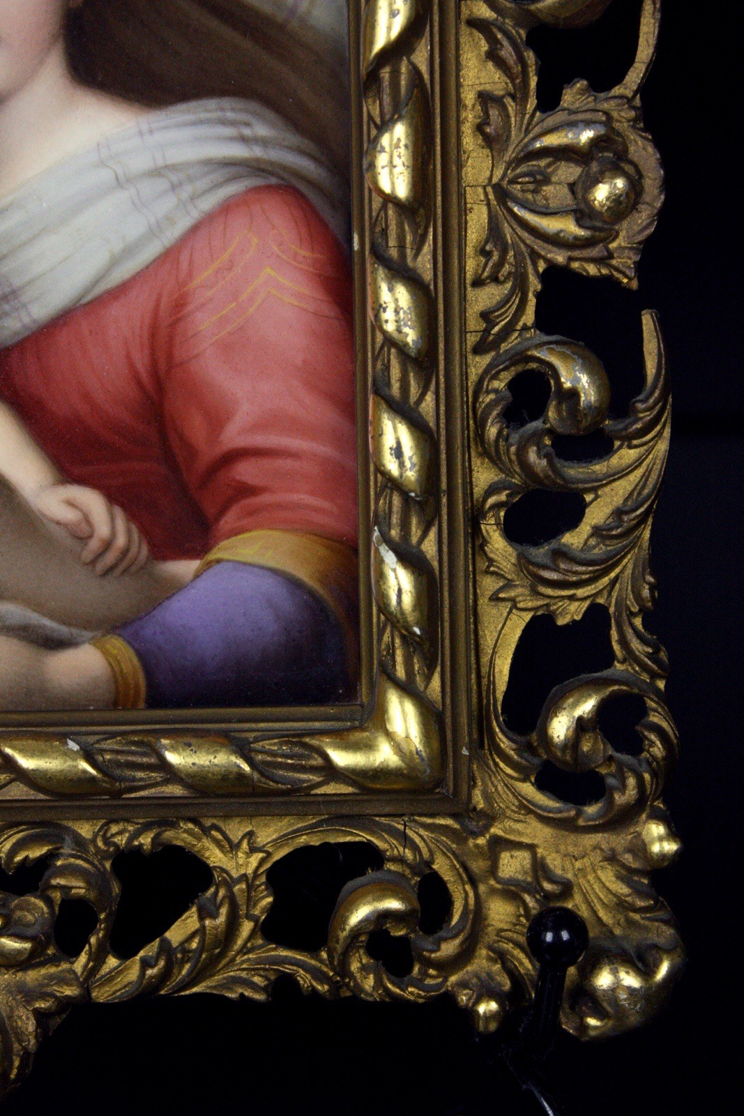 KPM Berlin marked Porcelain Plaque Raphael’s Sistine Madonna, Ornate gilt frame