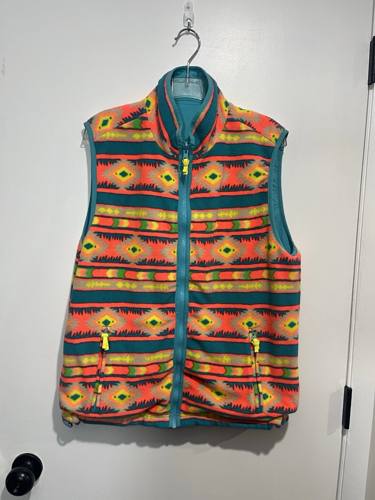 Chubbies Reversible Fleece Pullover Vest Adult Medium Aztec Neon Color Block image 13
