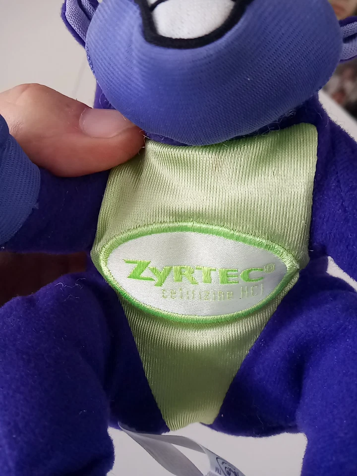 De colección Zyrtec Púrpura Gorila Ape Peluche Publicidad Farmacéutica Pfizer 2000 Foto 2 de 4