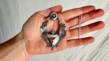 Winged Heart Silver Necklace. Taxco. Stunning! 1621