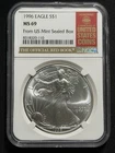 1996 American Silver Eagle Coin - NGC MS69 The Official Red Book!