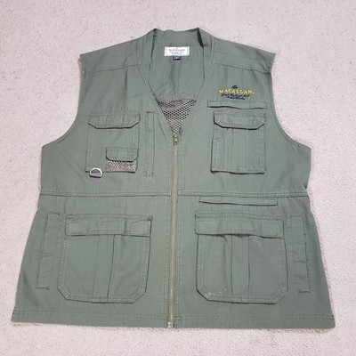 Macallan Scotch Fishing Vest Mens XL Green Photography Outdoor Safari Utility