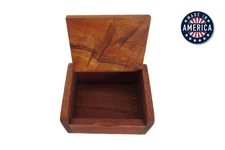 NEW Flip-Top Hawaiian Koa Wood Keepsake 2" Box #FB01 Handcrafted in Hawaii