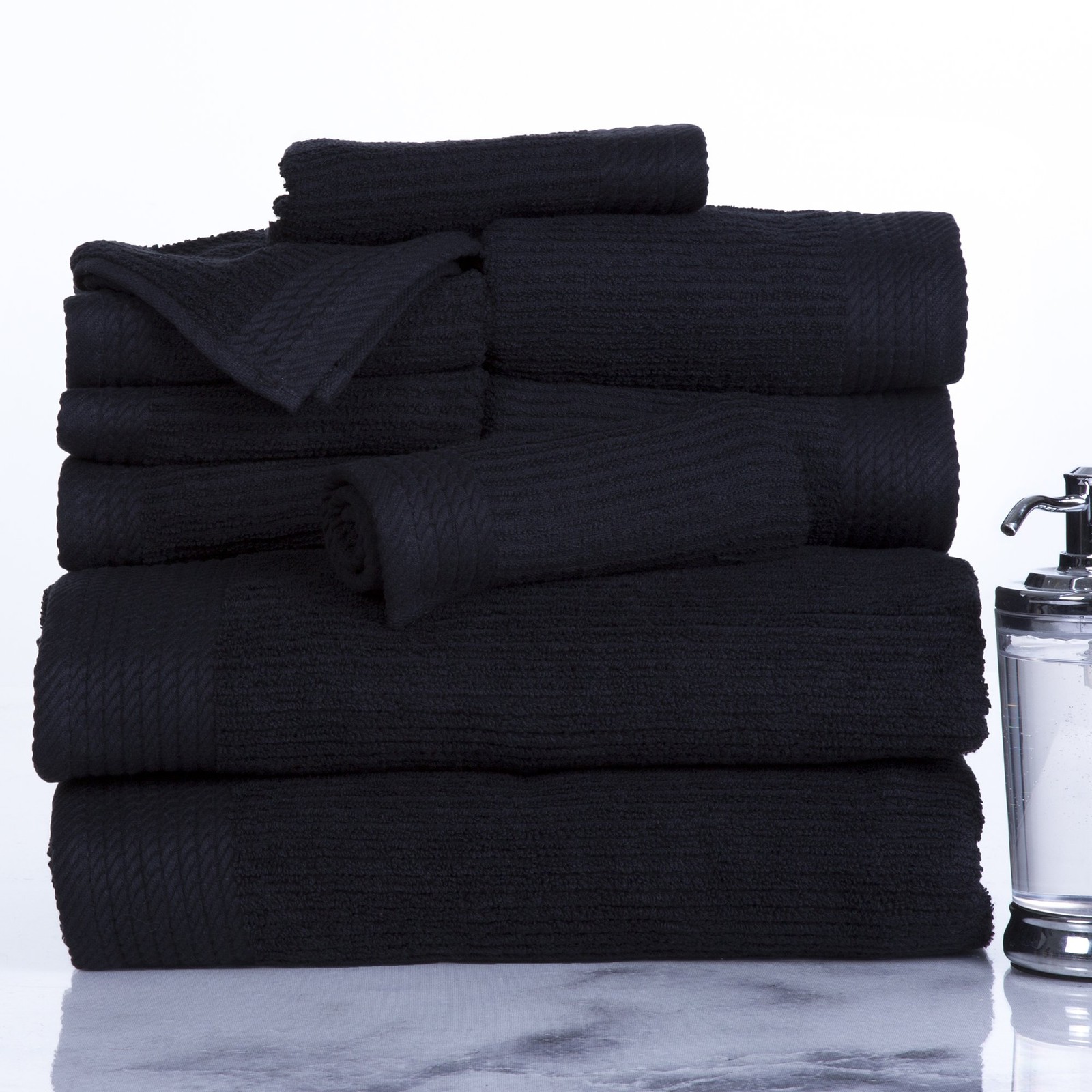 10PC Luxury Cotton Towel Set - 525GSM Includes 2 Bath Towels and More