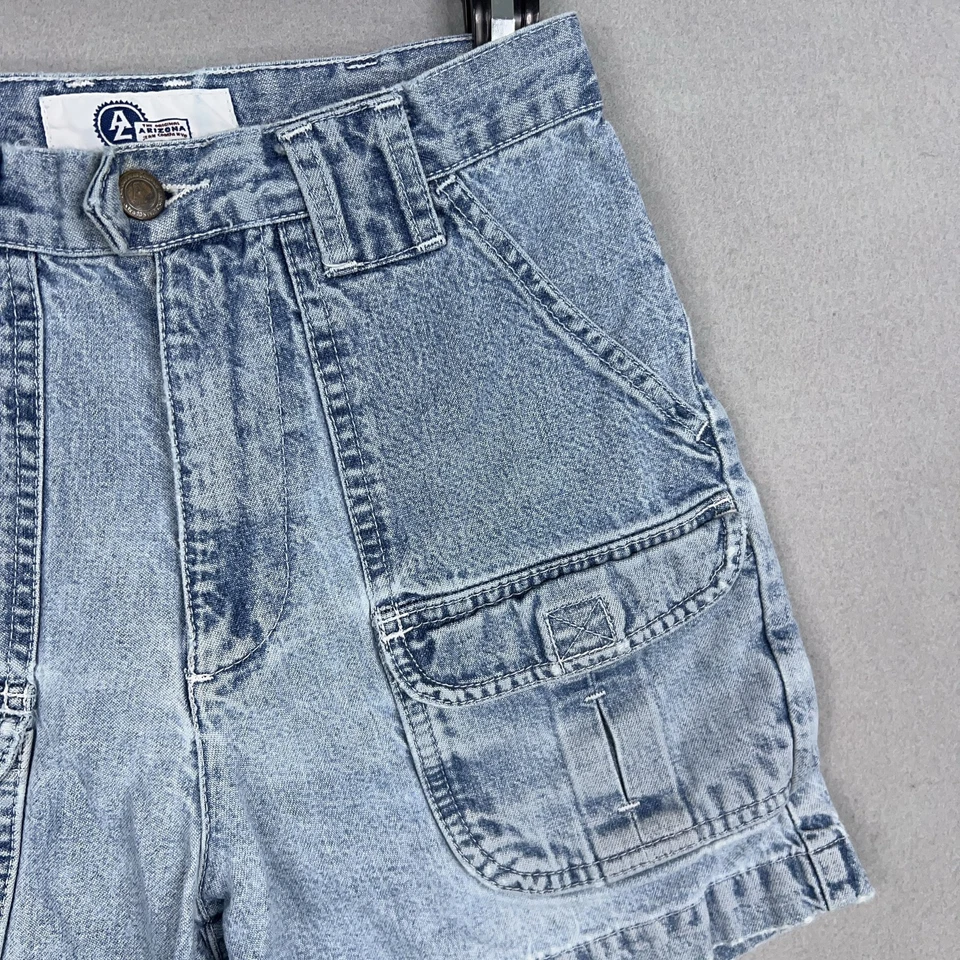 Shorts Arizona Jean Company feminino 3 cintura alta utilitário denim carga anos 90 Y2K Street - Imagem 3 de 4