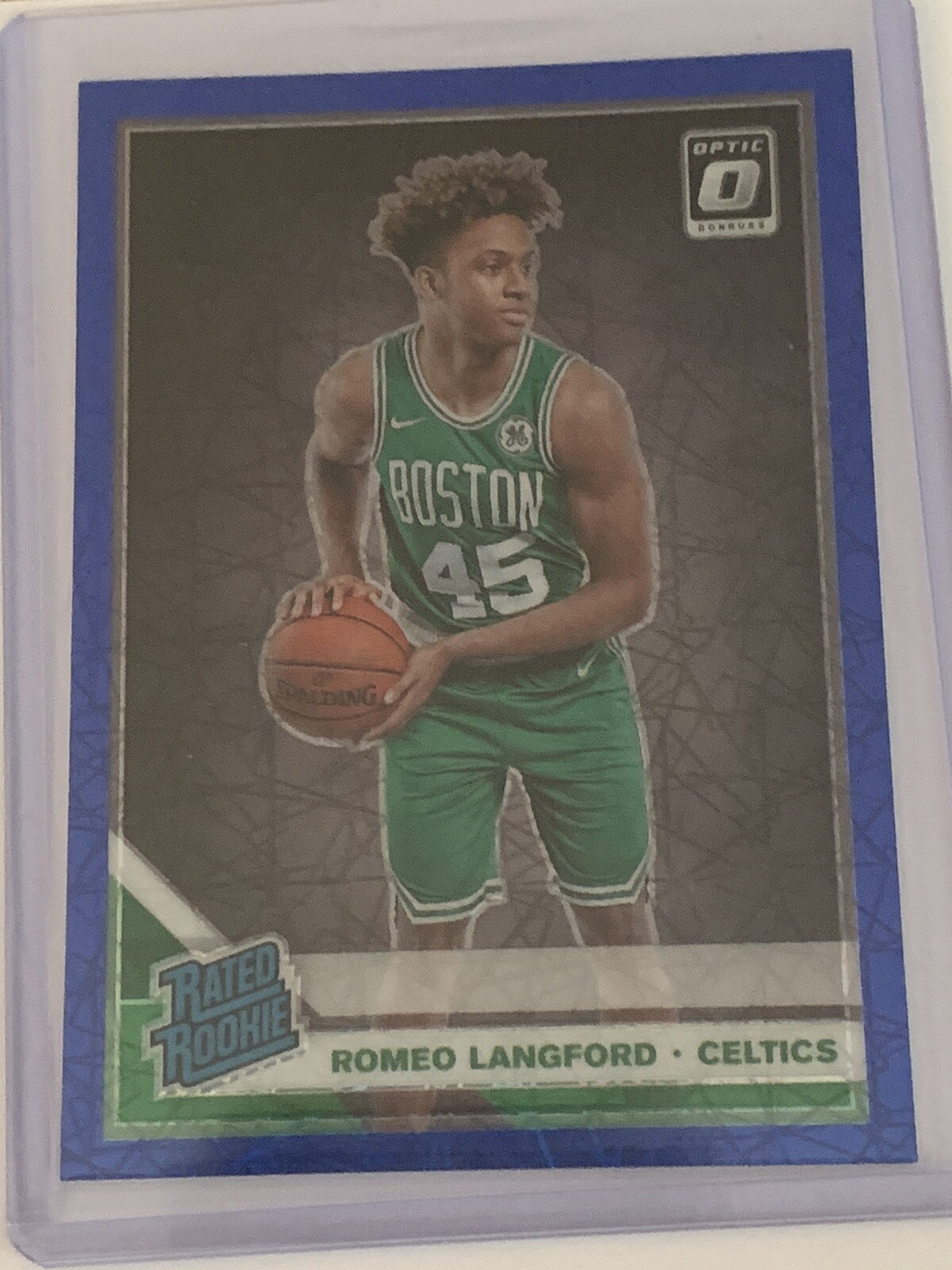 2019-20 Donruss Optic Rated Rookie Blue Velocity Prizm #182 Romeo Langford RC