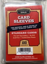 1 Pack 100 Cardboard Gold Card Soft Sleeves with tracking!
