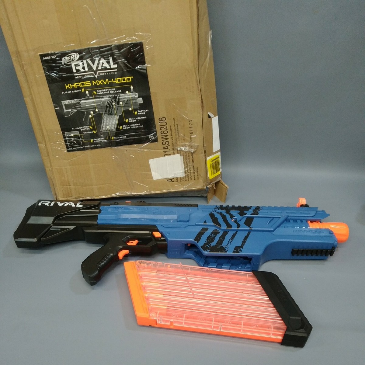 Nerf Rival Khaos MXVI-4000ブラスター Amazon.com: Nerf Rival Khaos MXVI-4000 Blaster Toy, Blue