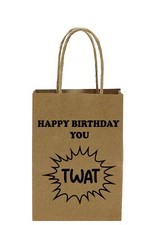 Rude Novelty/Gifts Bag, Brown Gift Bag All  in the Name Of Fun (Birthday Tw*t))