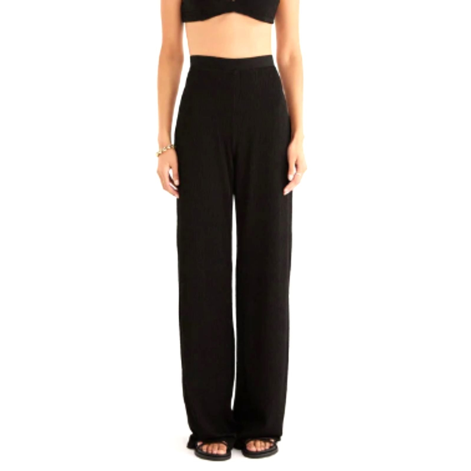 Rumer Cassidy Black Ribbed Pant - Women's Large - New with Tags