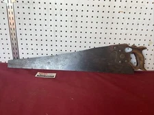 OLD USED VINTAGE WOODWORKING TOOLS RARE DISSTON HAND RIP SAW AS FOUND