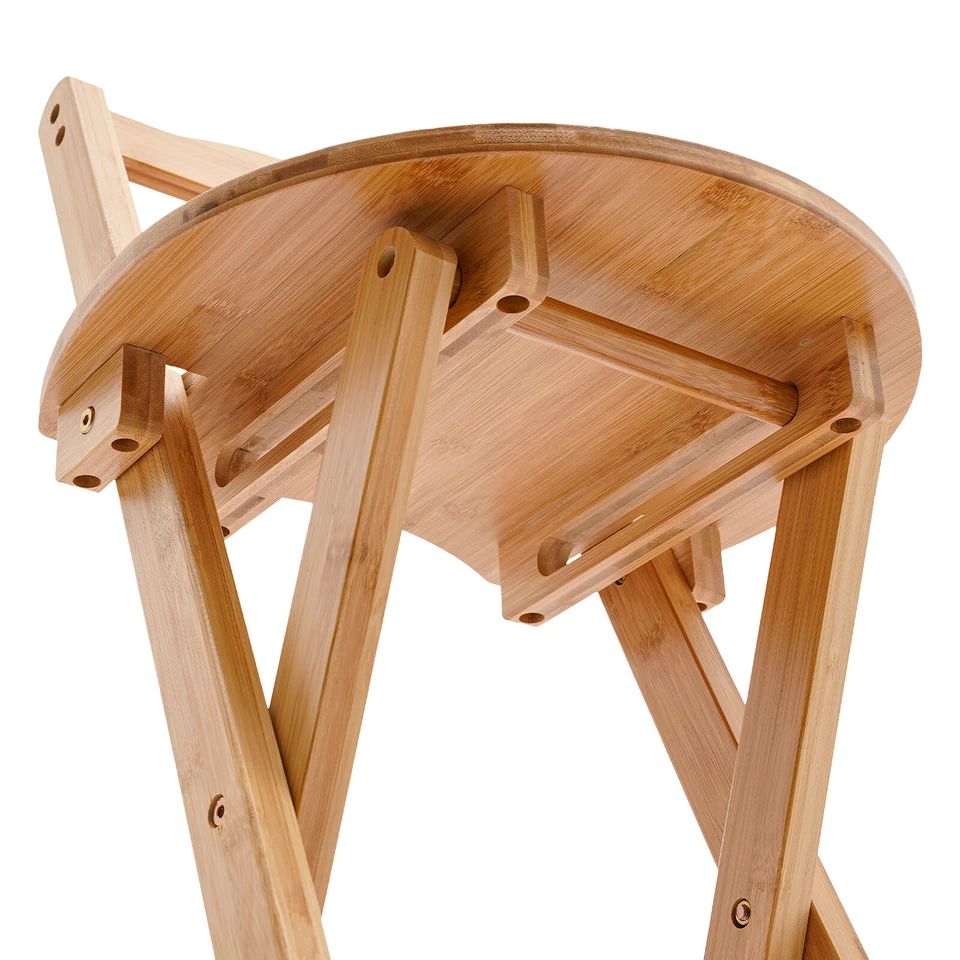 2*Bamboo Folding Bar Stools Kitchen Lightweight, Space-saving, Installation-free - Image 3 of 4