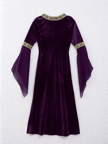 Medieval Princess Costume Girls Renaissance Party Vintage Maxi Dress Ball Gown - Picture 14 of 40