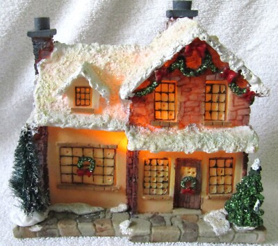 Far East Brokers, Battery Operated Snow Covered Christmas Village House.