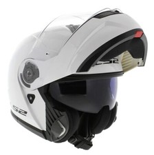 CASCO MOTO LS2 MODULARE APRIBILE FF908 STROBE 2 II BIANCO WHITE GLOSS ECE 22.06