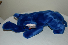 VINTAGE 18" TY BEANIE Buddy PEANUT royal blue Elephant retired Nwt