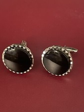 Swank Black Onyx  Vintage Cufflink