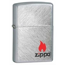 Zippo Lighter - Zippo Logo with Flame Herringbone Sweep - 852224