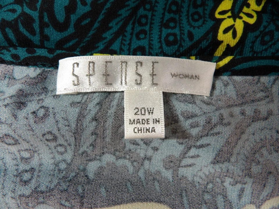 Spense Woman 20W Midi Dress Boho Hippie Peasant Tassels Black Green Yellow - Image 3 of 4