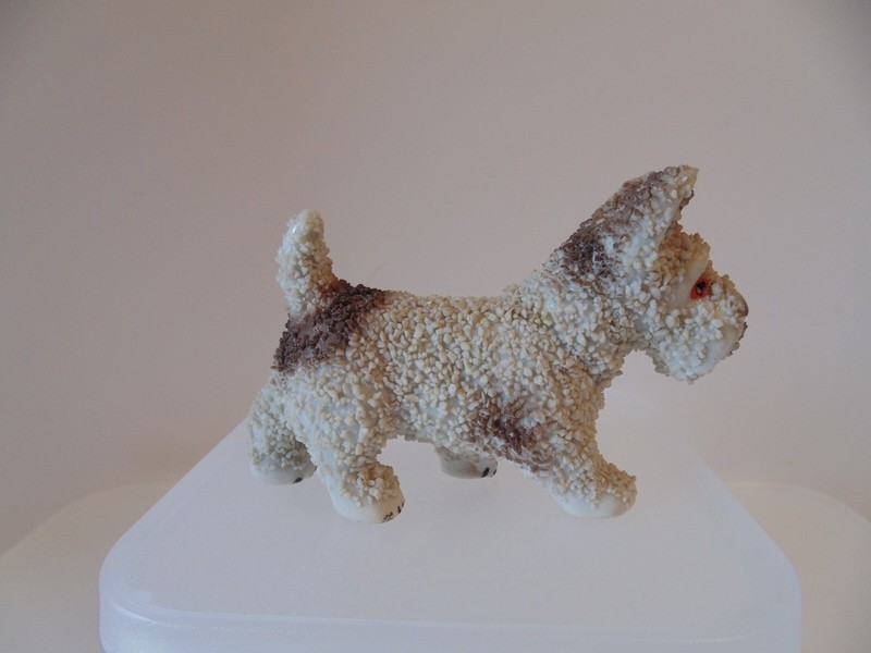 Vintage Japan Sugar Glazed Terrier Puppy Figurine 2.25" Tall