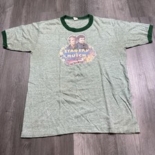 Vintage Starsky & Hutch Ringer T Shirt Size XL Blue 70s 1976 Green Tv Show