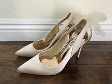 Badgley Mischka Womens Kinsley Beige Pumps Pointed Toe Heels US Size 6