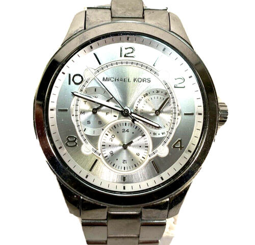 Silver Runway Chronograph Watch MK 6587 