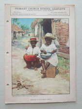 1933 Primary Church School Leaflet Unit VIII Helpers Of Long Ago Lesson 2