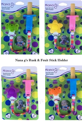 Nana Gs Silicone Teething Rusk & Fruit Stick Holder ... Choose from 4 Designs - image 1 of 2