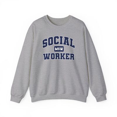 Social Worker MSW Grad Sweatshirt Gifts Crew Neck Long Pullover Shirt Men Unisex