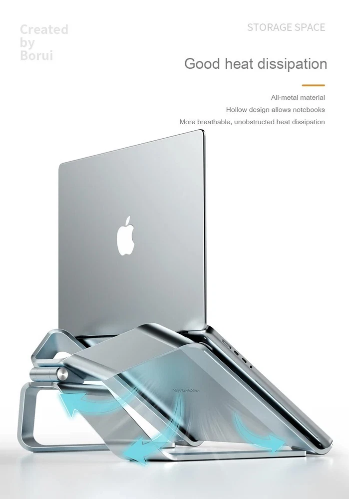 Adjustable Aluminum Laptop Stand for Notebooks & Tablets Up to 17.3 Inches