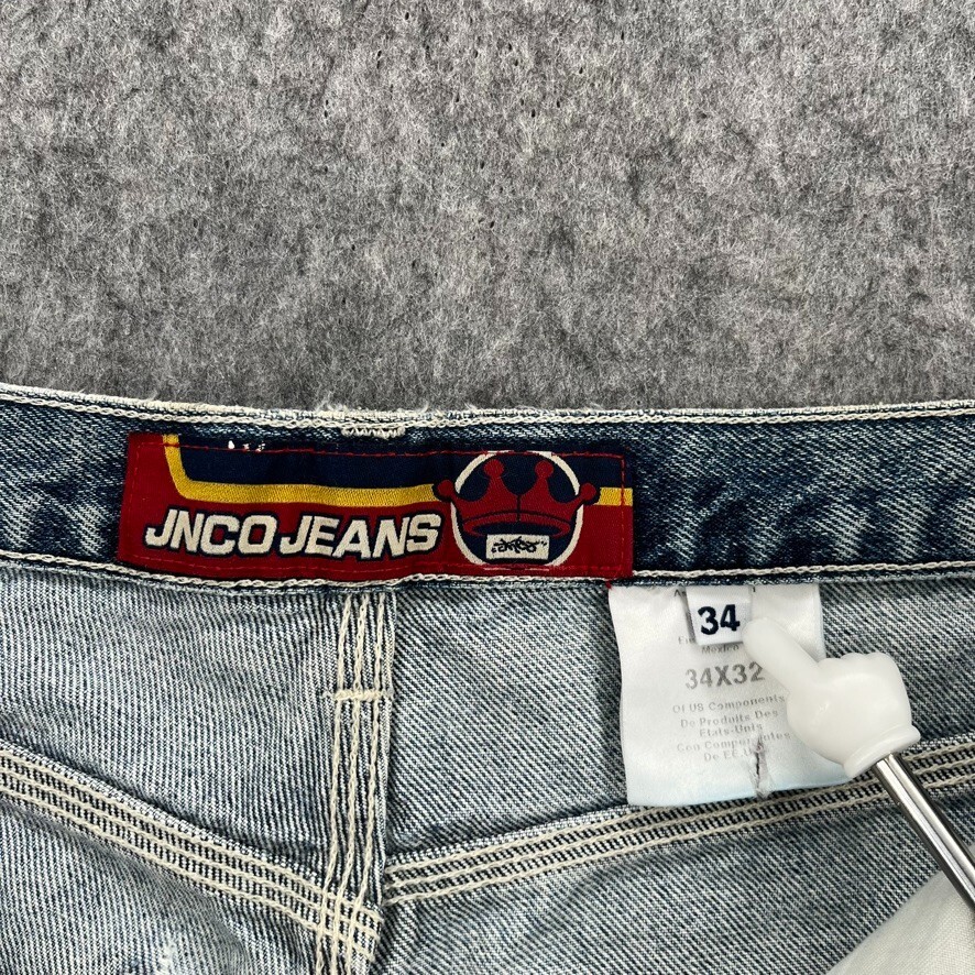 Jnco Jeans Vintage 90s USA Blue Skater Jeans 34x32 Mens Baggy