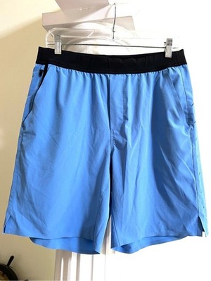 Ten Thousand Interval Athletic Shorts Blue with Black Trim Size Large Unlined