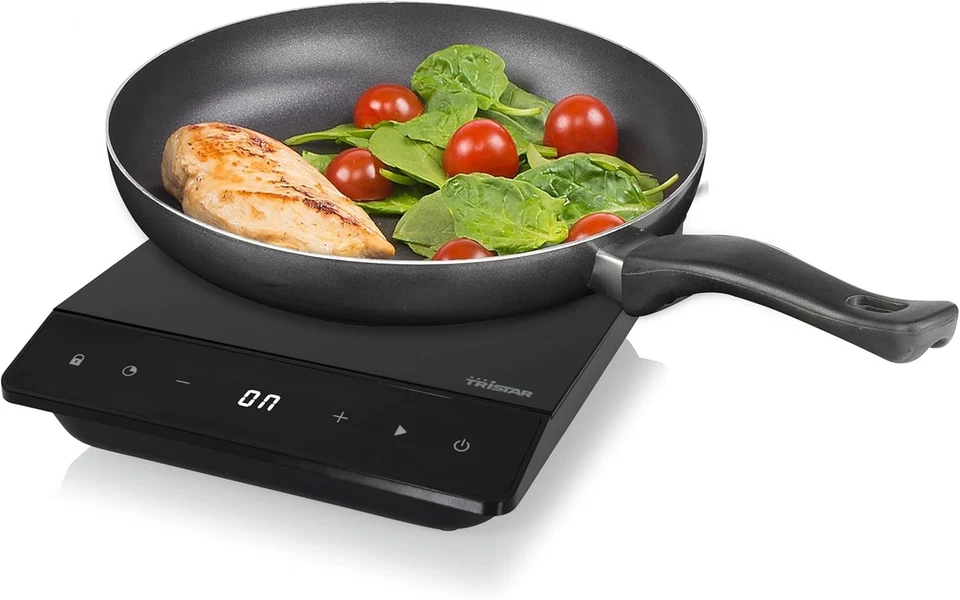 TRISTAR PIASTRA INDUZIONE ELETTRICA 2000WATT 19CM CRISTALLO 10 LIVELLI DI CALORE