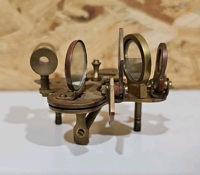 Vintage Nautical Sextant Replica With Wooden Storage Box — image 9