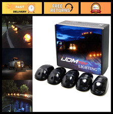 5pcs Amber Led Cab Roof Marker Lights For Truck Suv 4x4 - Black Smoked Lens
