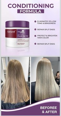 Karseell Purple Hair Mask 16.90 oz Blonde Hair, Neutralizes Brass Gray Hair BNEW
