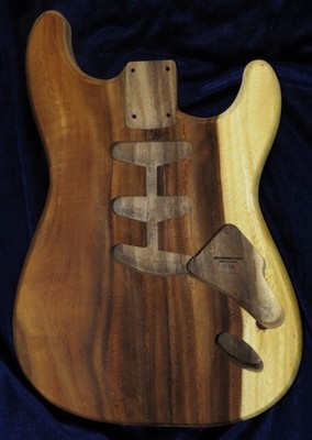1 Piece Acacia Koa Wood Strat Style body -Standard Hardtail - 5lbs 6oz  #3598