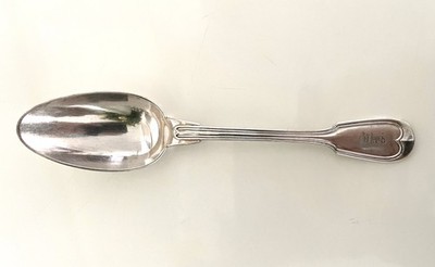 Eßlöffel, Dessertlöffel 18cm, Christofle, Augsburger Faden, Kronengravur