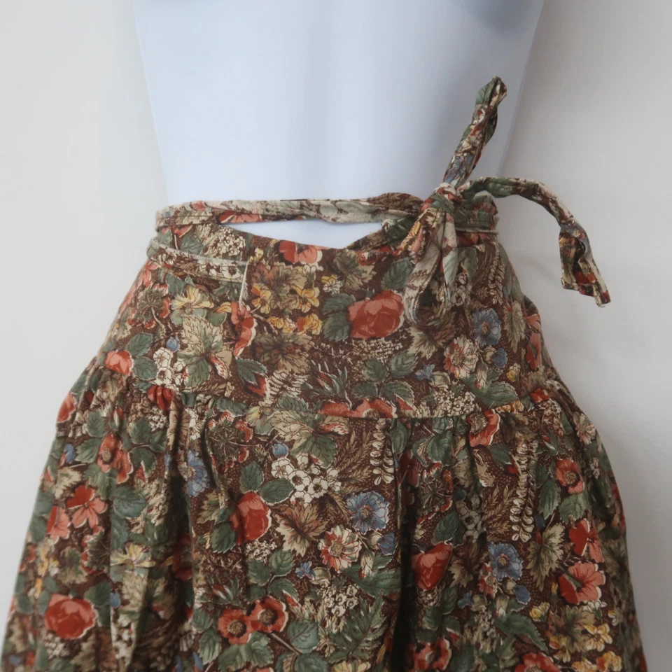 Falda midi envolvente floral vintage pequeña mediana cabaña otoño boho volantes caprichosa Foto 2 de 4