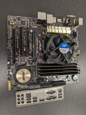 ASUS H97M-PLUS Motherboard Combo i7-4770K 32GB DDR3 RAM I/O Shield Tested