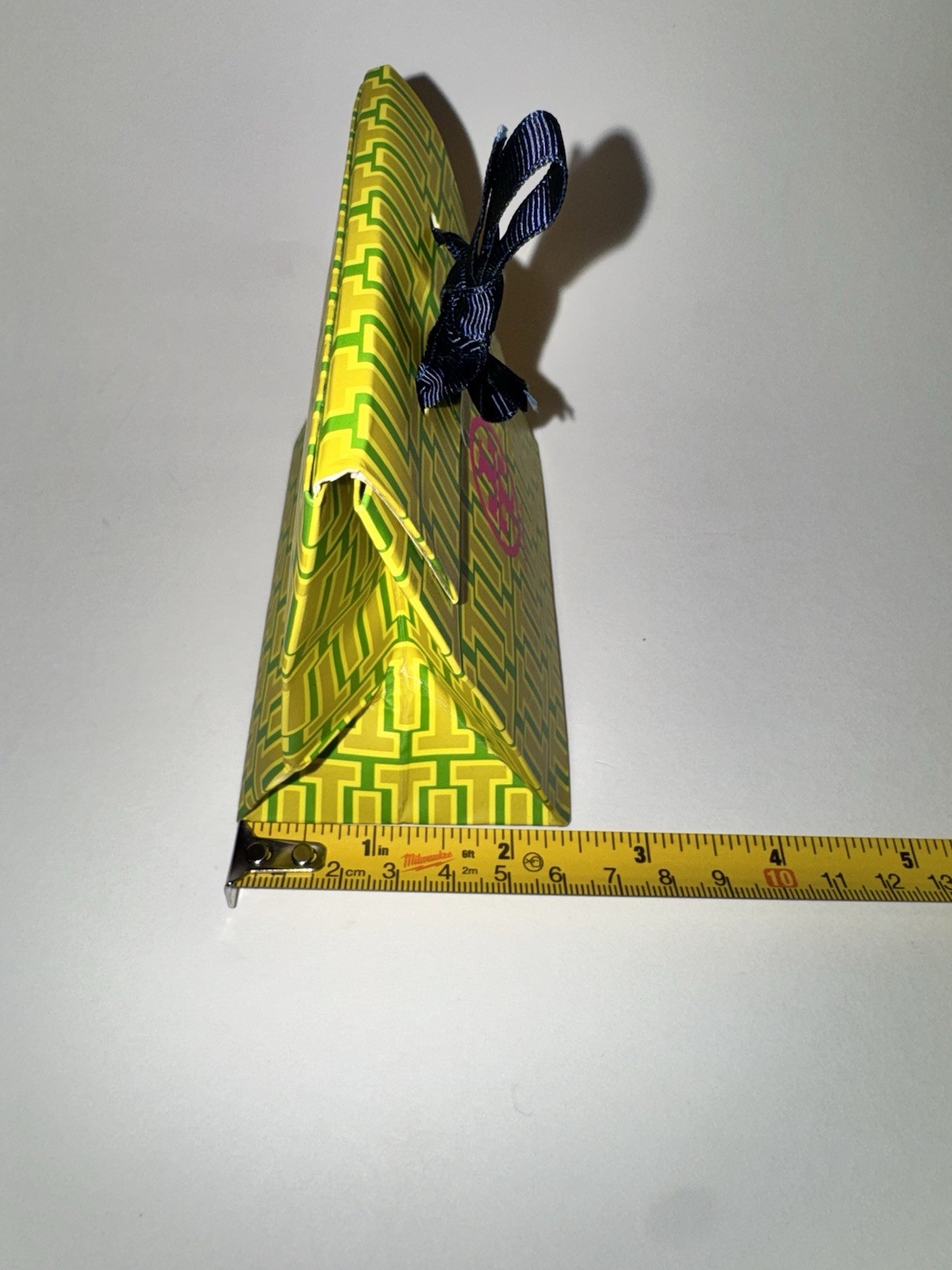 Small Tory Burch Gift Bag In Chartreuse Green Pink Logo New Seal New Bag Unused￼ thumbnail 5