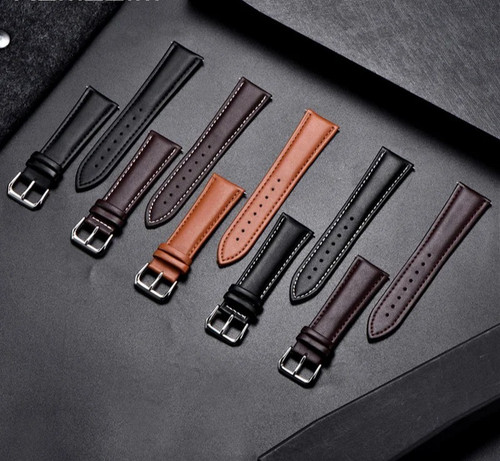 Calfskin Leather Watch Strap 18mm 20mm 22mm 24mm Soft Replacement Band