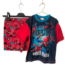 Boys Spider-man Marvel "Webbed Wonder" Shorts Pyjamas Pjs Set Gift Spidey