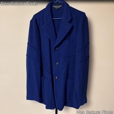 Comme des Garcons Homme Plus Blue Seam Detail Jacket M Size, 80cm Length