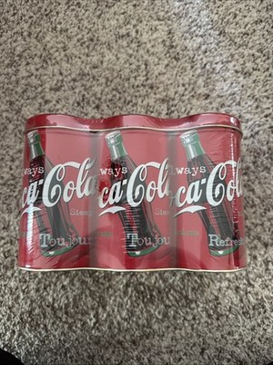Coca-Cola COKE 6-Pack Cans Collectible Tin Decor 1998 Vintage Cola Cola 