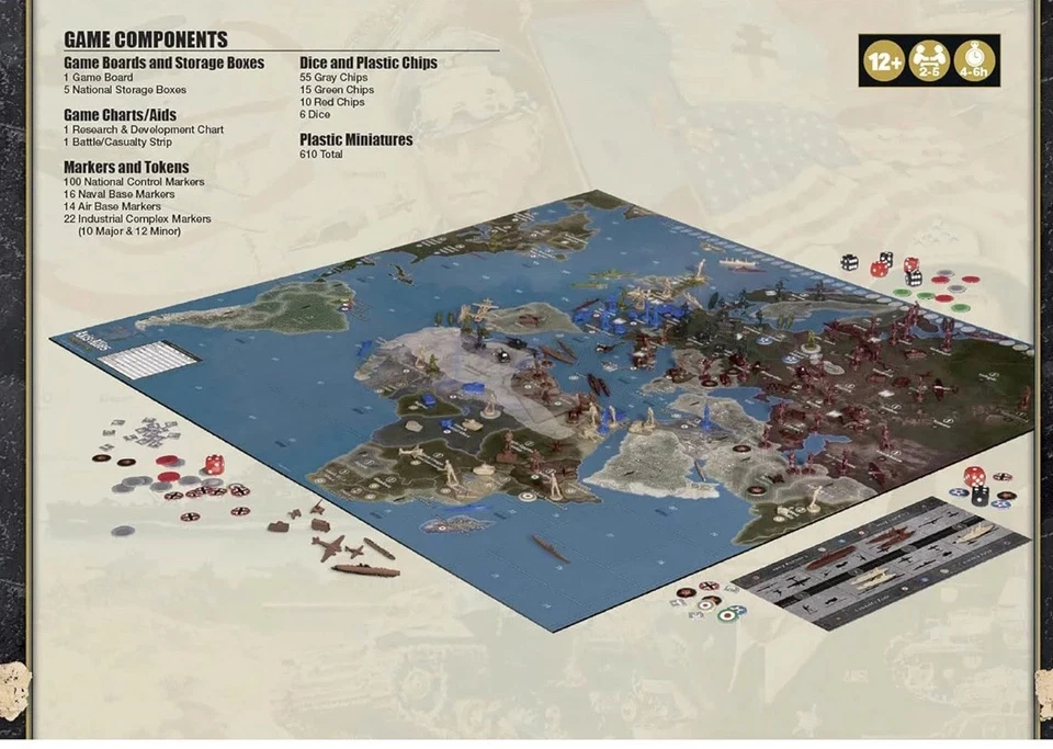 Axis&Allies Europe 1940 Second Edition WWII World War 2 Game Avalon Hill 2nd - Image 2 of 4