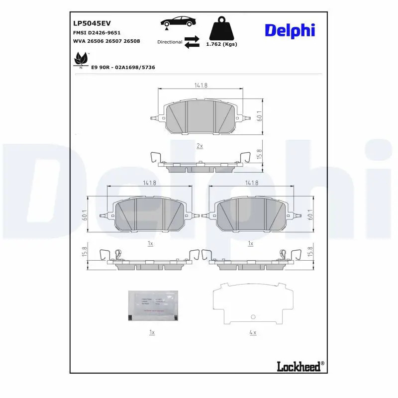 Delphi Bremsbelagsatz Lp5045ev - Bild 2